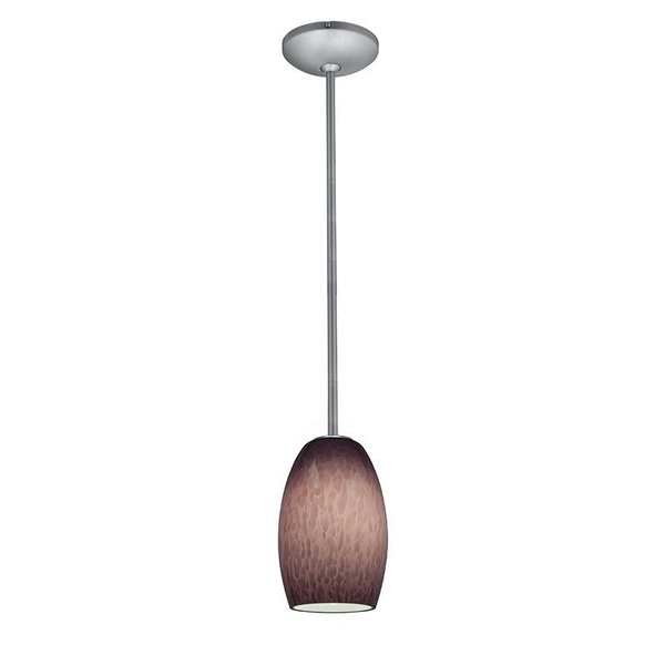 Access Lighting Chianti, LED Pendant, Brushed Steel Finish, Purple Cloud Glass 28078-3R-BS/PLC